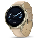 Garmin Venu 4 - 41 mm Lunar Gold with Bone Silicone Band and Light Sand Leather Band (010-03013-03)